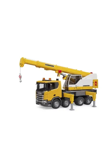 Scania Super 560R ci�ar�wka ��ta z du�ym d�wigiem Liebherr BRUDER BR-03571