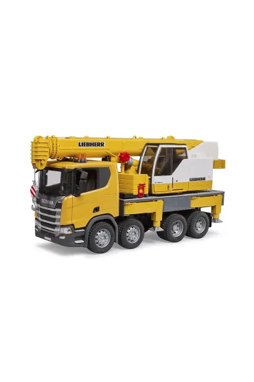 Scania Super 560R ci�ar�wka ��ta z du�ym d�wigiem Liebherr BRUDER BR-03571
