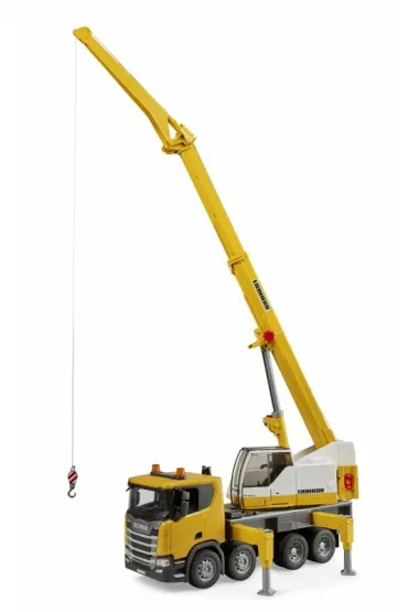 Scania Super 560R ci�ar�wka ��ta z du�ym d�wigiem Liebherr BRUDER BR-03571