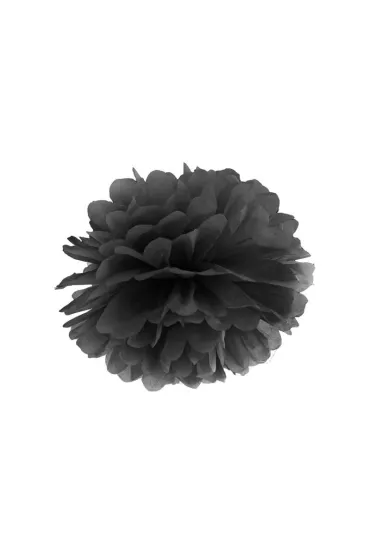 PartyDeco Pompon bibu�owy czarny 25cm