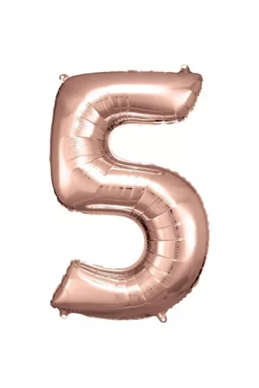 Amscan Balon foliowy cyfra 5 r�owe z�oto 57x86cm