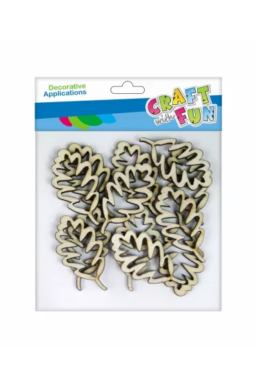 Craft with Fun Ozdoba drewniana samoprzylepne listki d�bu 12 szt.