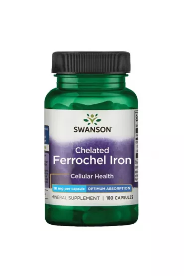 Swanson Albion Chelat �elaza Ferrochel 18 mg - suplement diety 180 kaps.