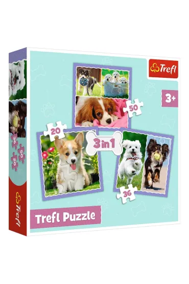 Puzzle 3w1 (20+36+50 el.) Urocze pieski Trefl
