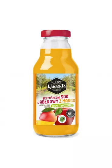 Sady Wincenta Sok 100% jabkowy z mango naturalnie mtny toczony NFC 330 ml