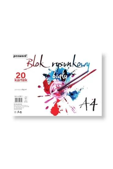 Penword Blok rysunkowy A4 bia�y 80g 20 kartek