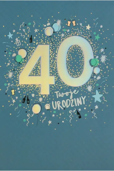 Karnet okazjonalny B6 z kopert� 40 Urodziny PAN DRAGON HM200-2952