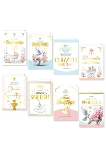 Karnet B6 Chrzest �w. z�ocony mix