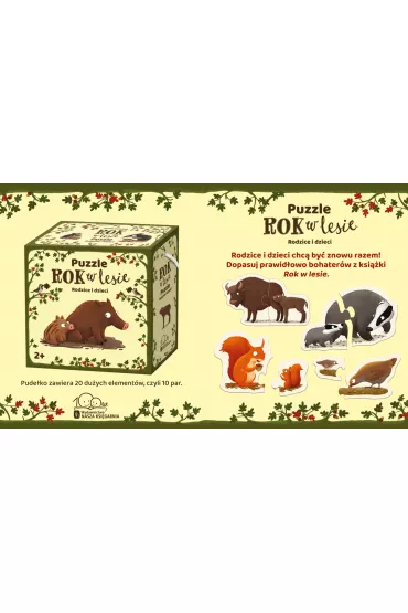 Puzzle 20 el. Rok w lesie. Rodzice i dzieci Nasza Ksigarnia - Emilia Dziubak