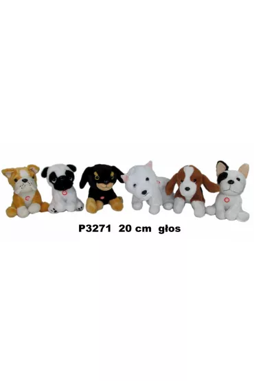PLUSZAK PIES Z GLOSEM 20CM SIEDZACY SA Sun-Day