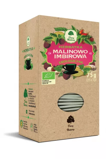 Dary Natury Herbatka malinowo - imbirowa 25 x 3 g Bio