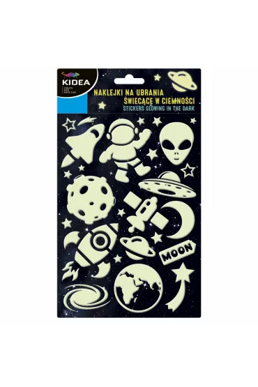 Kidea Naklejki na ubrania �wiec�ce w ciemno�ci Kosmos 15x26 cm