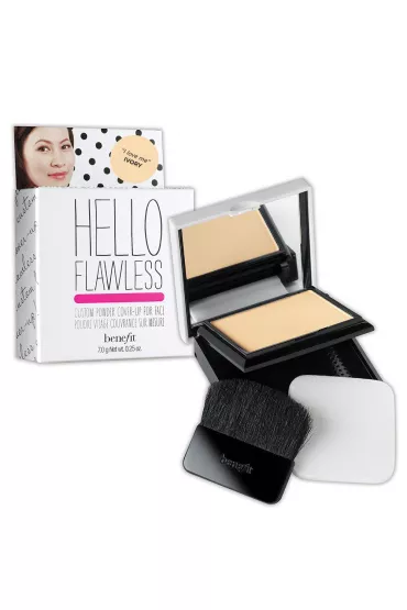 Benefit Hello Flawless Custom Powder Cover-Up For Face SPF15 podk�ad w pudrze z p�dzelkiem i g�beczk� Ivory I Love Me 7 g
