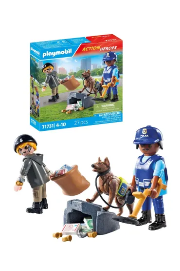 Playmobil Action Heroes Poszukiwania �lad�w z psem tropi�cym 71731