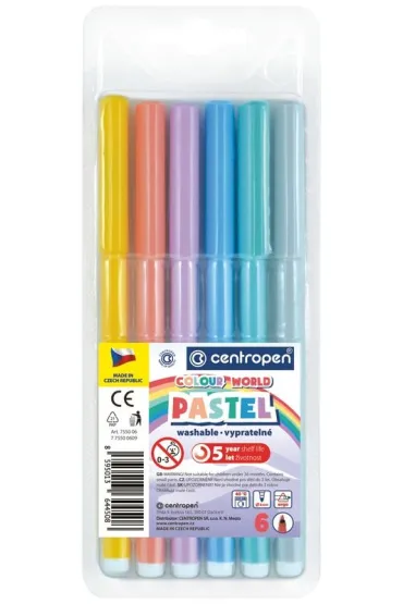Centropen Flamastry Colour World Pastel 7550 6 kolor�w