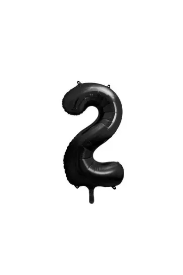 PartyDeco Balon foliowy 2 czarny 86cm