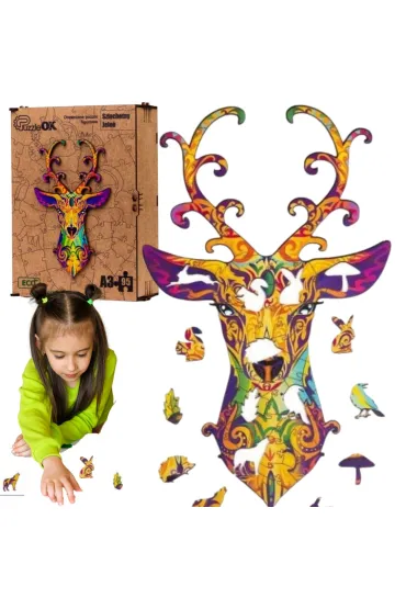 Puzzle drewniane eko 95 el. Szlachetny jele� A3 Maksik