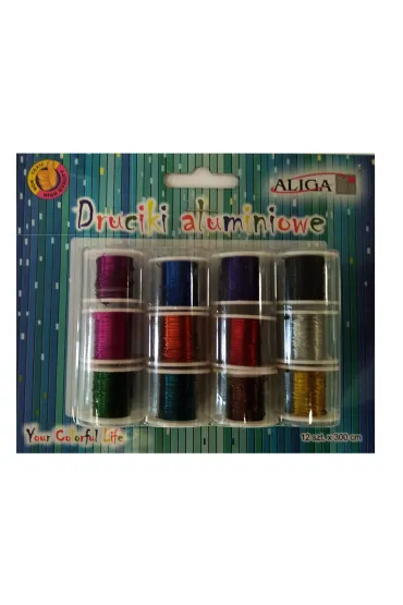 Aliga Druciki aluminiowe na szpulkach 0,3mmx3m 12 szt