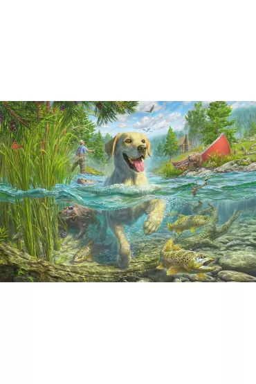 Puzzle PQ 1000 Mark Fredrickson Labrador na rybach Schmidt Spiele-Puzzle - Mark Fredrickson