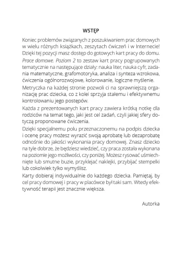 Prace domowe dla uczni�w ze specjalnymi potrzebami edukacyjnymi poziom 2 - Olga K�odnicka