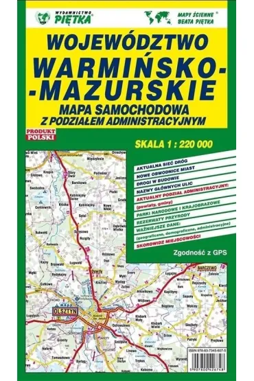 Wojew�dztwo Warmi�sko-Mazurskie 1:220 000 mapa