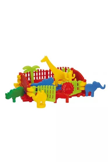 Klocki konstrukcyjne - kolorowe ZOO 25555