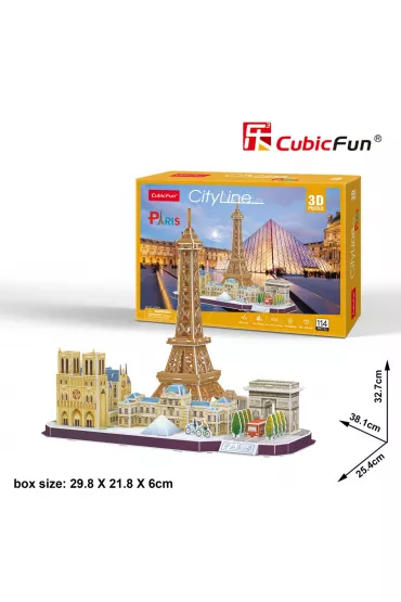 Puzzle 3D 114 el. City Line Paris Cubic Fun