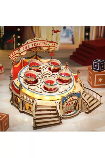 Drewniane Puzzle 3D - Pozytywka Obrotowe Filianki Robotime