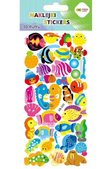 Happy Color Naklejki 3D PUFFY-Ocean Fishes 9.5x22 cm