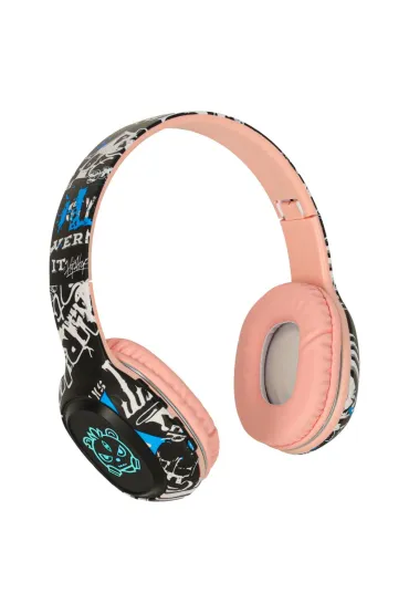 S�uchawki bezprzewodowe nauszne Bluetooth RGB Gaming Sport 200mAh r�owe