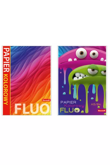 Zeszyty papier�w kolorowych A5 fluo 8 kartek