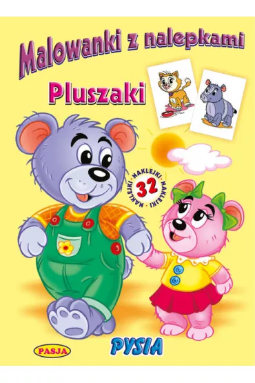 Malowanki z nalepkami. Pluszaki