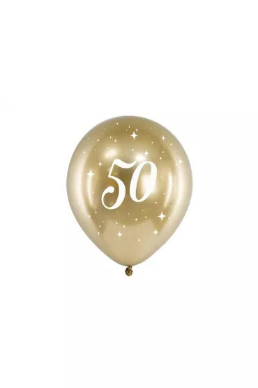 PartyDeco Balony Glossy 50-tka z�ote 30 cm