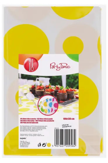 Obrus foliowy 100x130 cm grochy ��te ARPEX DO9584ZOL
