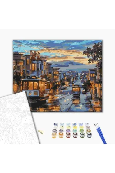 Brushme Malowanie po numerach - Miasto w farbach deszczu 40x50cm
