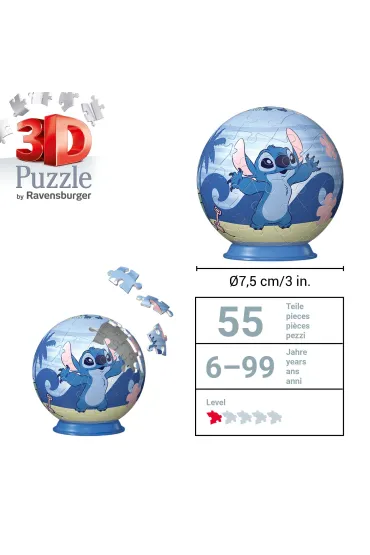 Puzzle Kula 54 el. 3D Stitch 1 Ravensburger