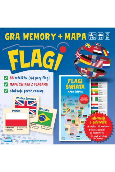 GRA MEMORY FLAGI SWIATA MAPA PUD