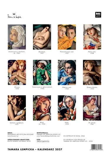 Kalendarz 2027 Tamara �empicka wz�r 2 A3 - Edyta Niemiec-Szywa�a