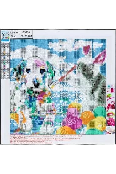 Centrum Diamentowa mozaika 5D - Cat&Dog 30x30cm