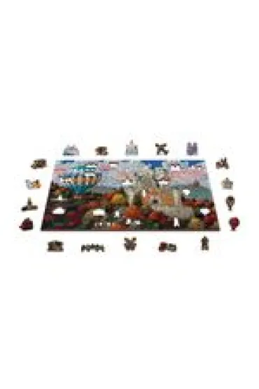 Puzzle drewniane z figurkami 750 el. Zamek Neuschwanstein Wooden.City