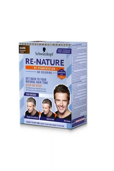 Schwarzkopf Re-Nature Men krem niweluj�cy siwe w�osy Dark