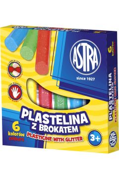 Astra Plastelina z brokatem 6 kolorw
