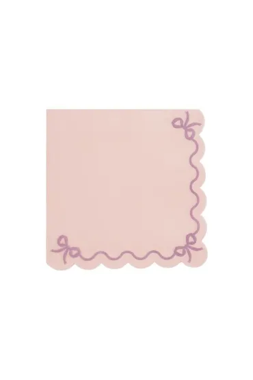 PartyDeco Serwetki z falbank� jasnor�owy 33x33cm 12 szt
