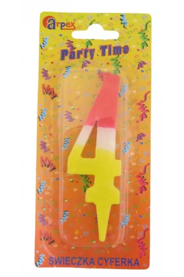 Arpex �wieczka urodzinowa Party Time Cyfra 4 D9905-4