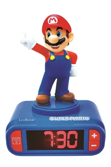Budzik cyfrowy z lampk� nocn� Super Mario i efektami d�wi�kowymi RL800NI