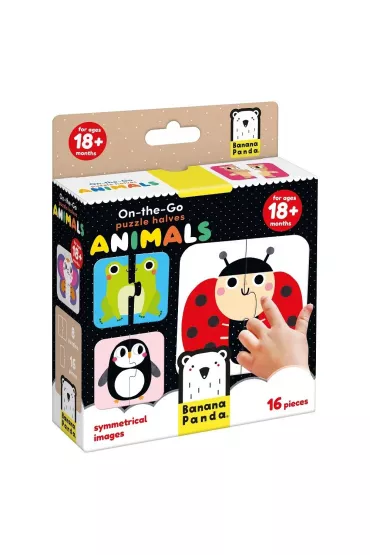 Puzzle 16 el. On-the-Go - Halves. Animals Banana Panda