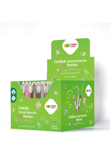 Happy Color Farba strukturalna 3D - Perlen, 4 kolory, 32 ml, MIX