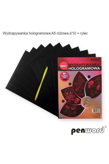 Wydrapywanka hologramowa A5 r�owa Penword