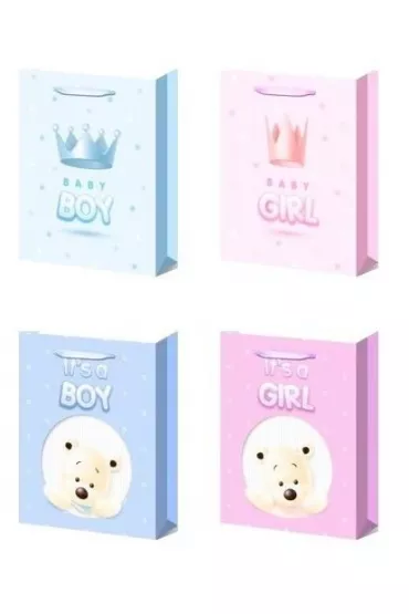W&k Torebka prezentowa M Baby girl boy