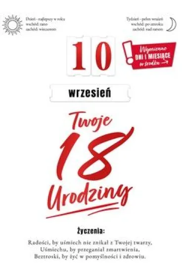 Armin Style Karnet Urodziny 18 wymienne cyfry